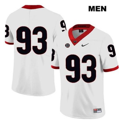 Men's Georgia Bulldogs NCAA #93 Bill Rubright Nike Stitched White Legend Authentic No Name College Football Jersey KJA0054YW